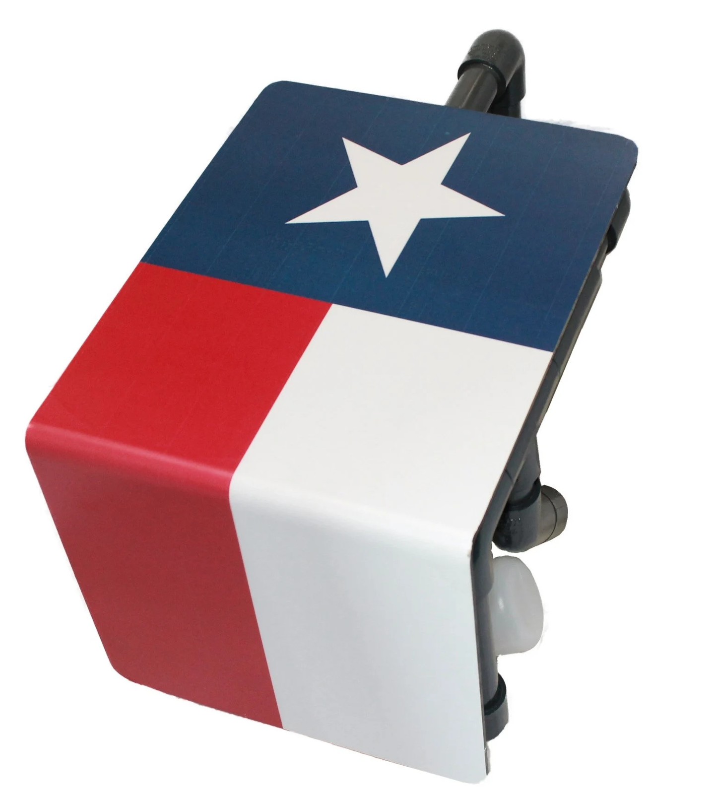 front/side/from above angle photo of My Pool Filler's above ground model, Texas state flag edition