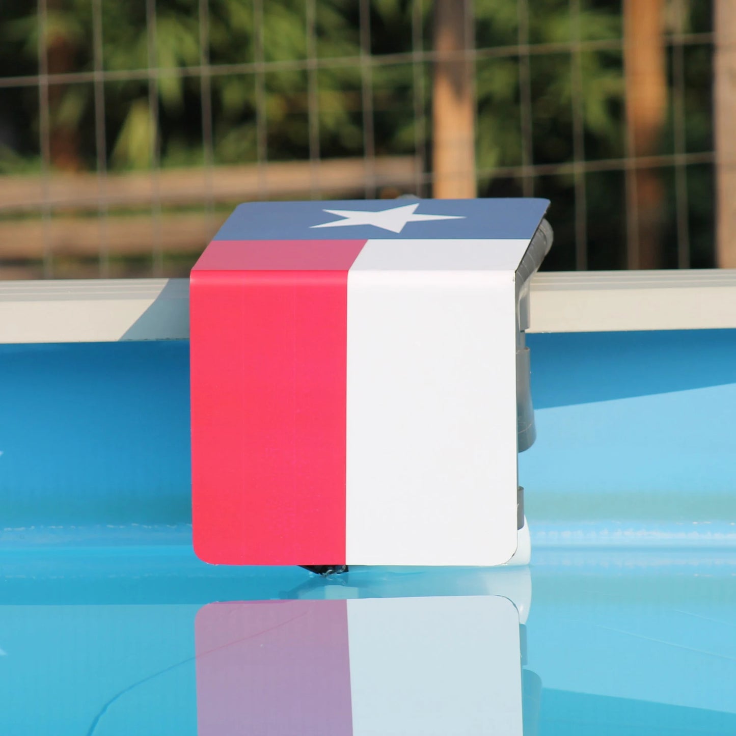 front photo of My Pool Filler's above-ground model, Texas state flag edition