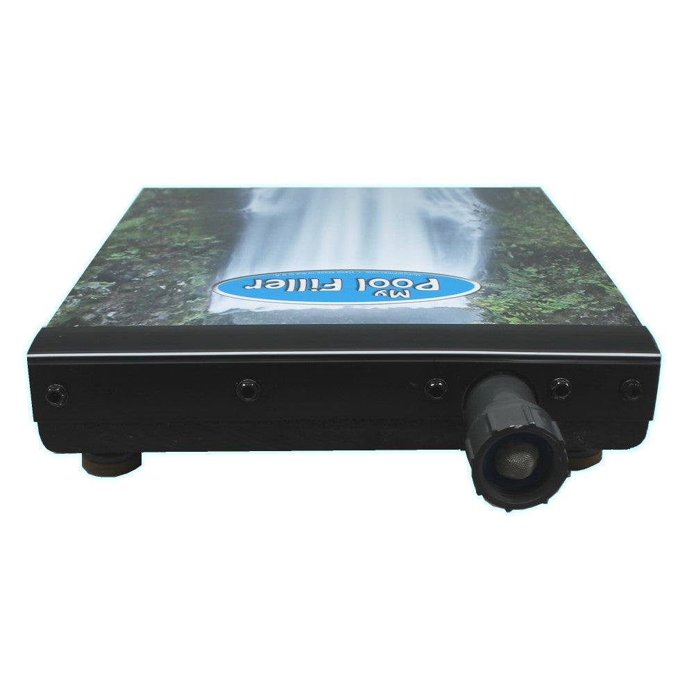 Back view of Waterfall Edition automatic pool filler – My Pool Filler
